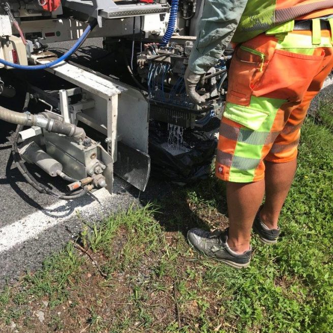 BÜ Fahrbahnmarkierung des Straßenbauamt Nordthüringen